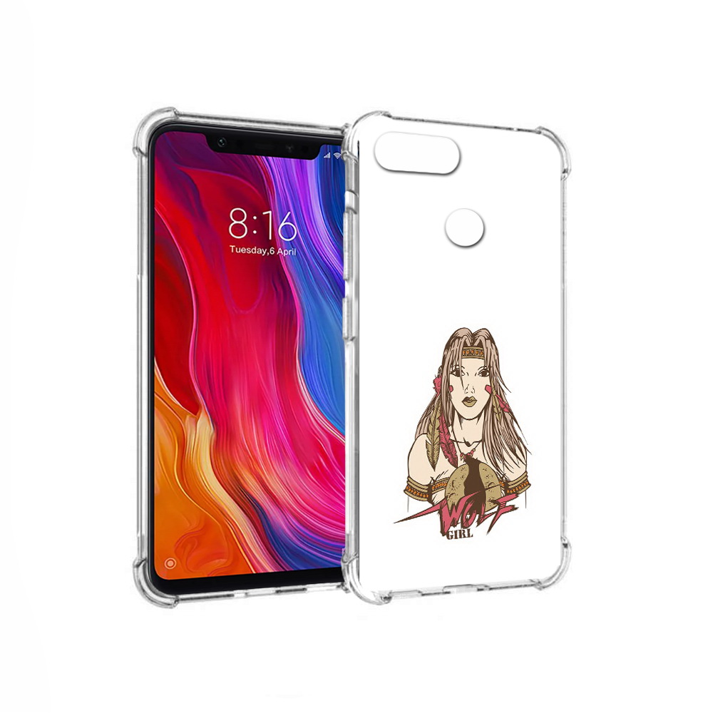 

Чехол MyPads Tocco для Xiaomi Mi 8 Lite девушка волк (PT119514.309.306), Прозрачный, Tocco