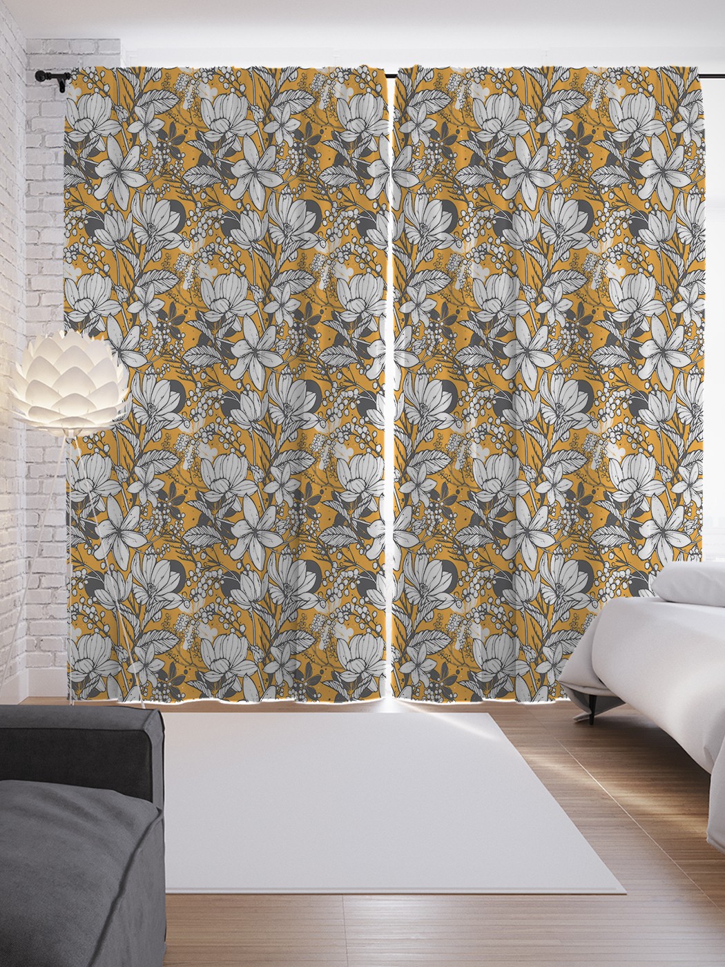 

Шторы JoyArty с фотопечатью "Монотонность цветения" из сатена, 290х265 см, Монотонность цветения