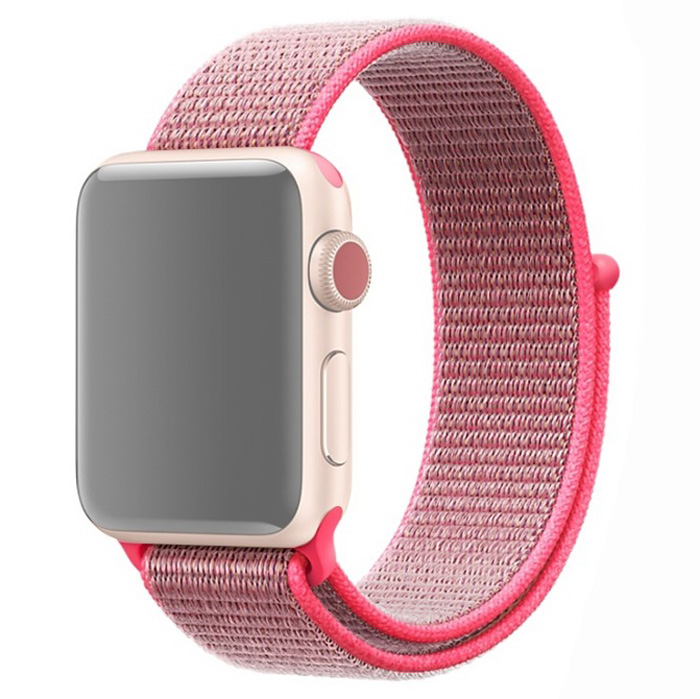 

Ремешок для Apple Watch 1-6/SE нейлоновый 42/44 мм InnoZone - Ярко-розовый (APWTNY42-14)