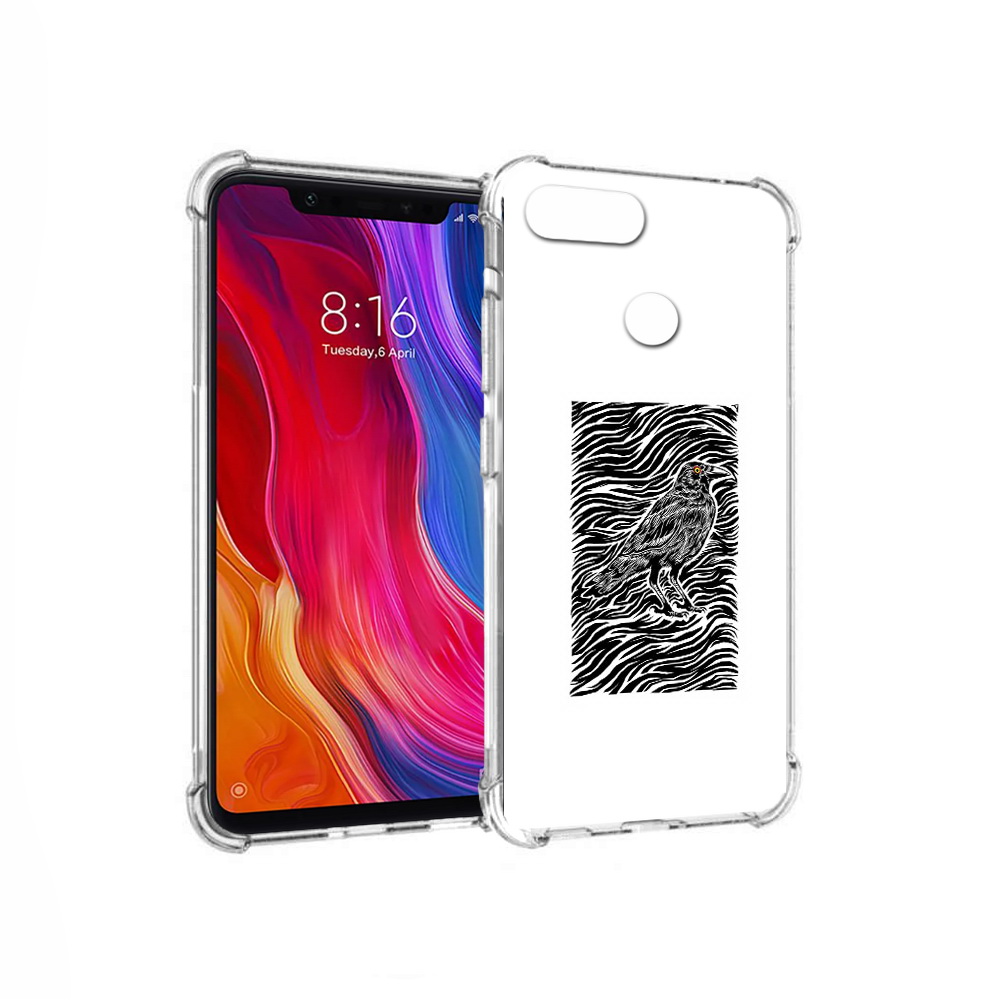 

Чехол MyPads Tocco для Xiaomi Mi 8 Lite ворон в абстракции (PT119514.309.272), Прозрачный, Tocco