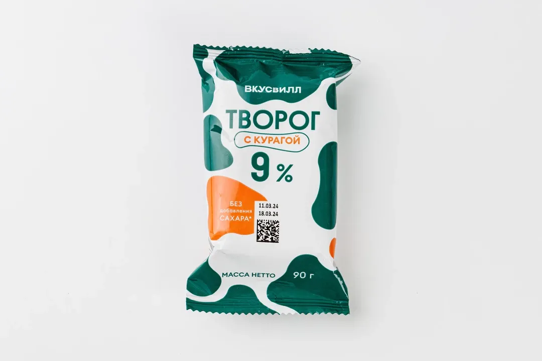 

Творог мягкий ВкусВилл с курагой без добавления сахара 9% БЗМЖ 90 г