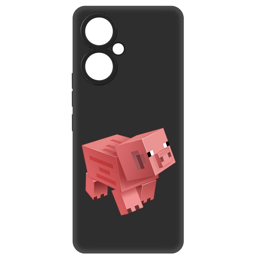 

Чехол-накладка Софт Minecraft-Свинка для Tecno Camon 19 Pro, Черный