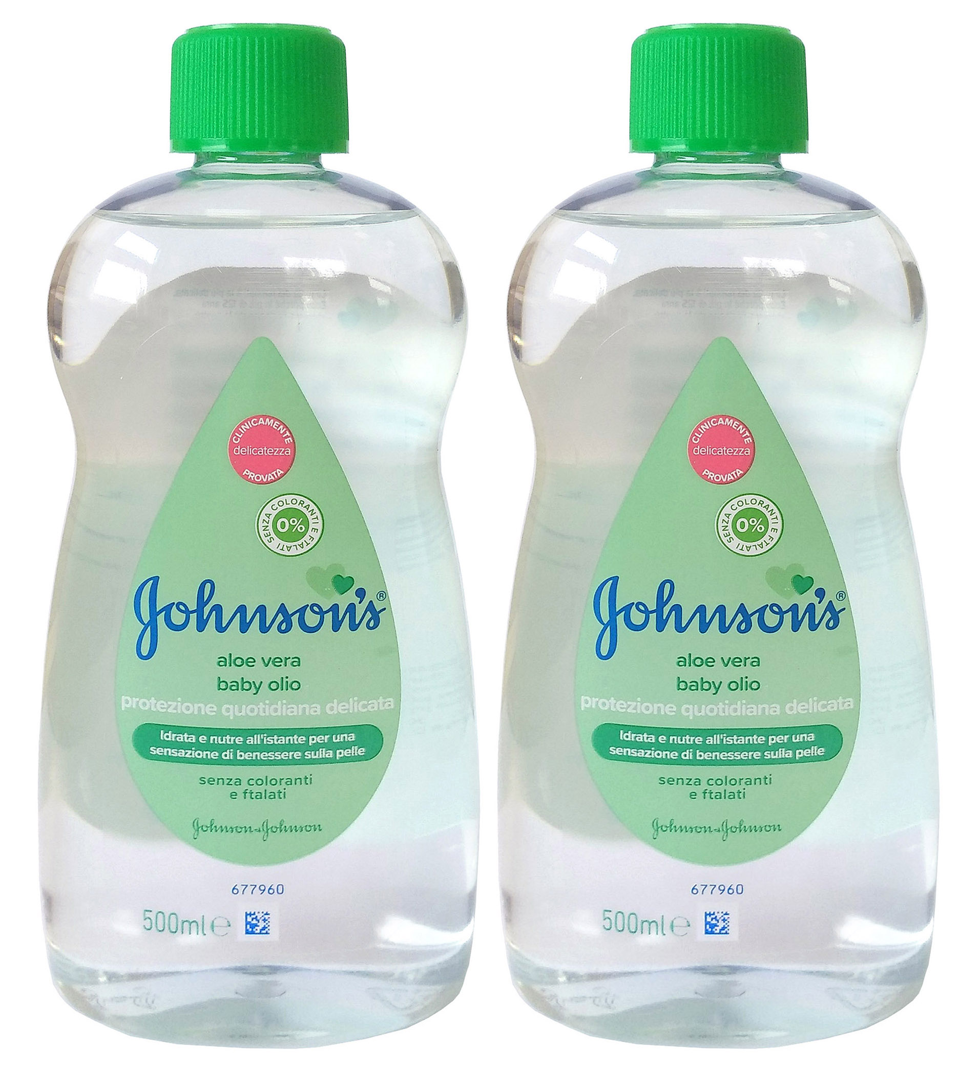 Масло детское Johnson's Baby Алоэ Вера Aloe Vera 500 мл в уп, 2 уп 1000 мл