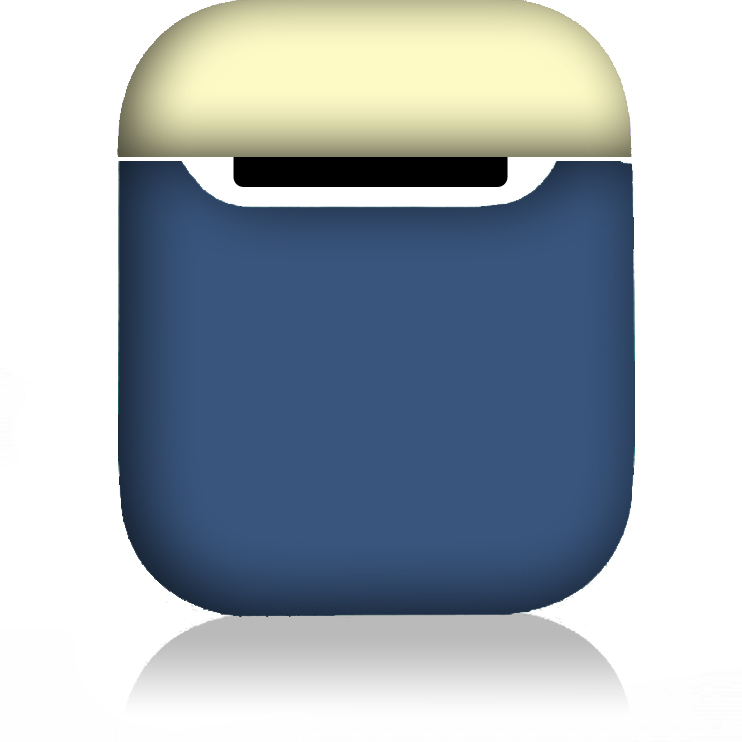 фото Чехол anycase для apple airpods double color синий, желтый