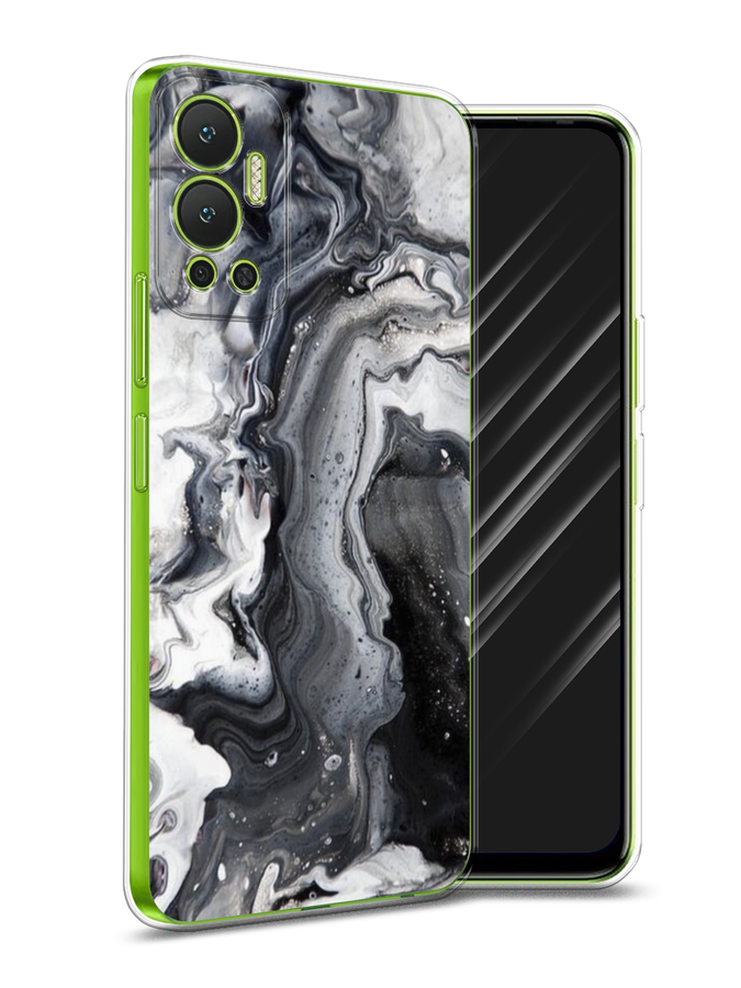 

Чехол Awog на Infinix Hot 12 "Бело-черные сложные полосы", Разноцветный, 3101350-3