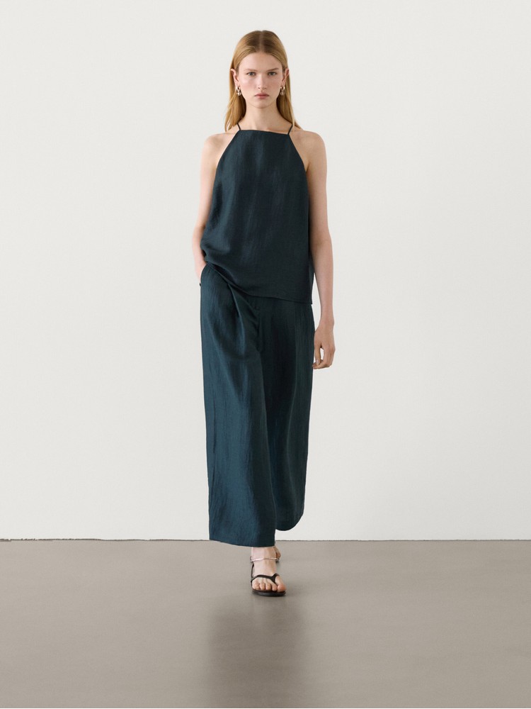 

брюки женские Massimo Dutti 5058/884-I2024 зеленые 34, Зеленый, 5058/884-I2024