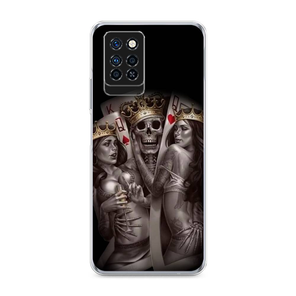 

Чехол для Infinix Note 10 Pro "Карты король и королевы", Серый;желтый, 3100150-6