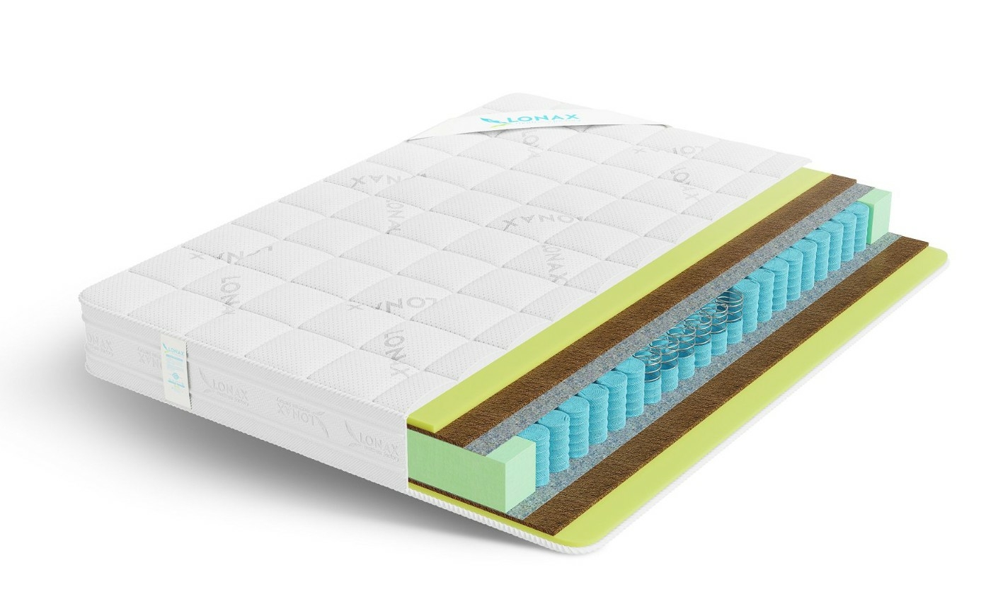 

Матрас Lonax Эконом ППУ Cocos TFK 215х215, Бежевый;белый;серый;серебристый, ППУ Cocos TFK