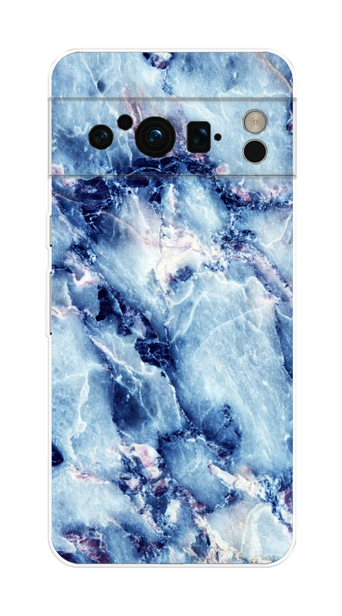 

Чехол на Google Pixel 8 Pro "Мрамор с синими прожилками", Синий, 271650-3
