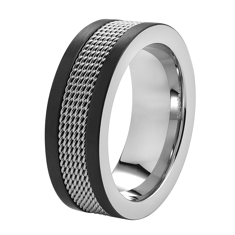 фото Кольцо из стали р.19.7 zippo mesh band ring