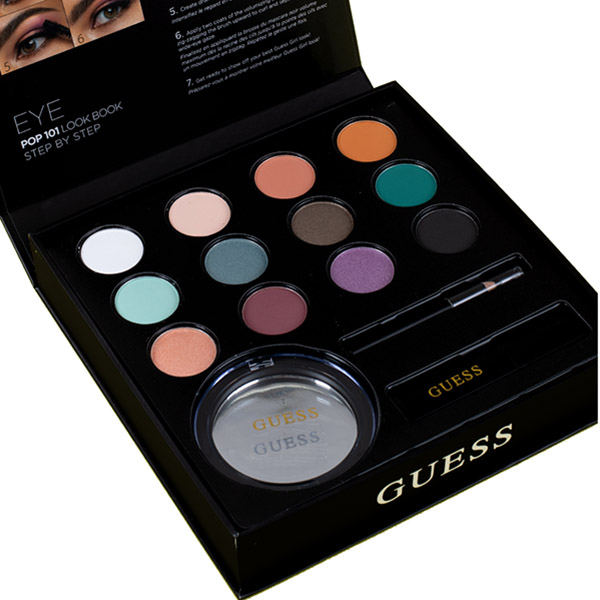 Набор для глаз Женский Guess Pop Eye Kit тушь 4мл, карандаш 0,5г, тени для век 12шт