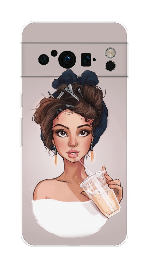 

Чехол на Google Pixel 8 Pro "Девушка с фраппе", Серый, 271650-6