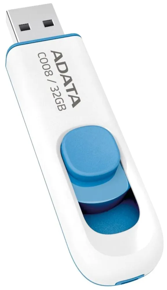 

Флешка A-Data C008 32Gb Classic White-Blue AC008-32G-RWE