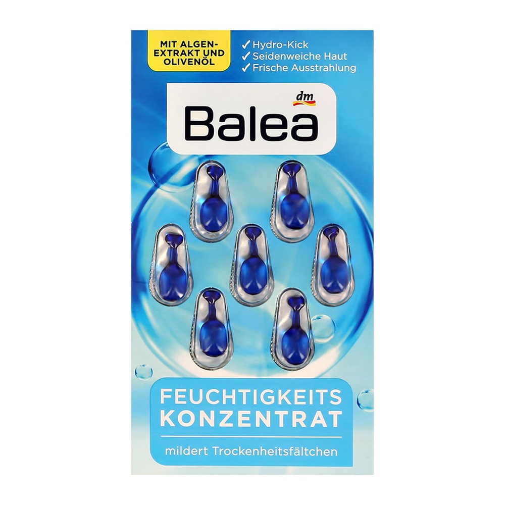Сыворотка-концентрат для лица Balea с витамином Е и оливковым маслом увлажняющие 7 шт концентрат с витамином а