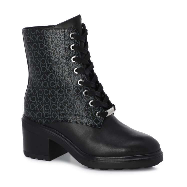 фото Женские ботинки calvin klein cleat lace up ankle 35 mono mix hw0hw00563 цв. черный 40 eu