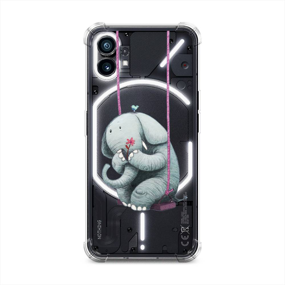 

Чехол Awog на Nothing Phone (1) "Грустный слоник", Розовый, 3300151-1