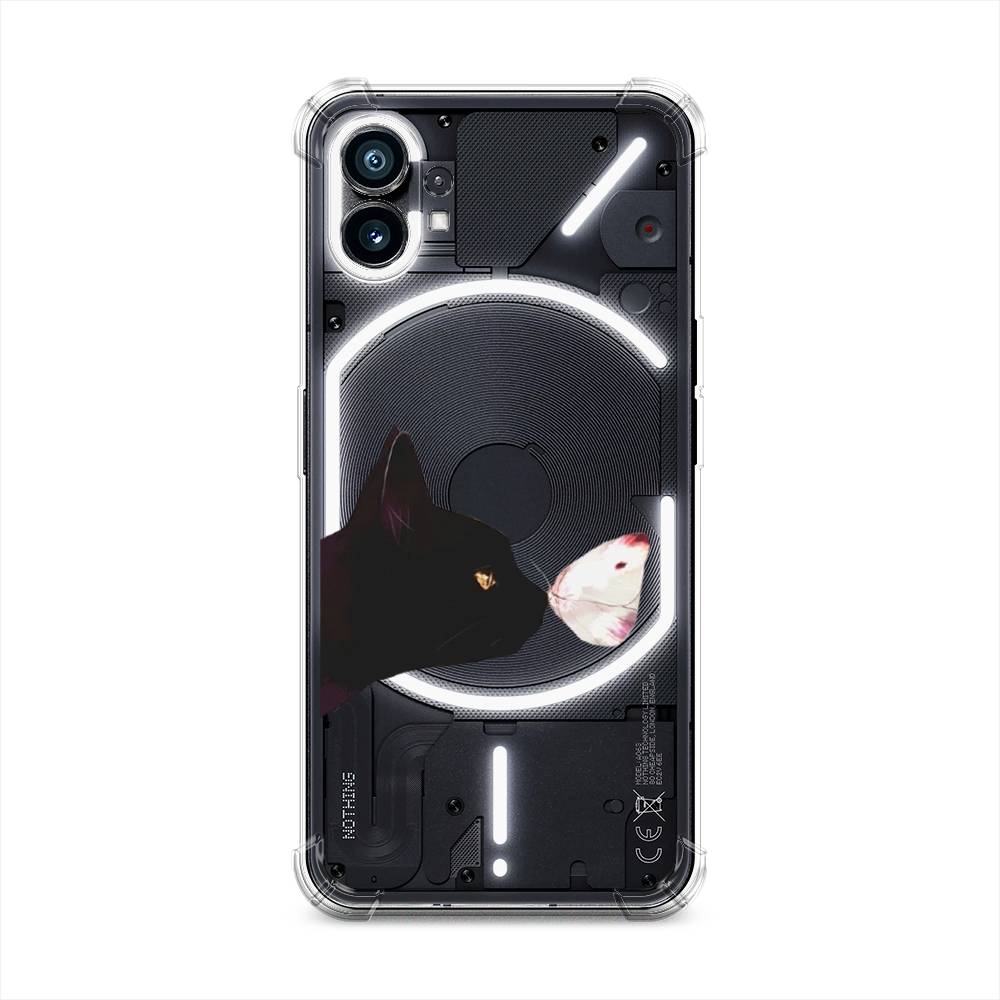

Чехол Awog на Nothing Phone (1) "Черный кот и бабочка", Бежевый;черный, 3300151-1