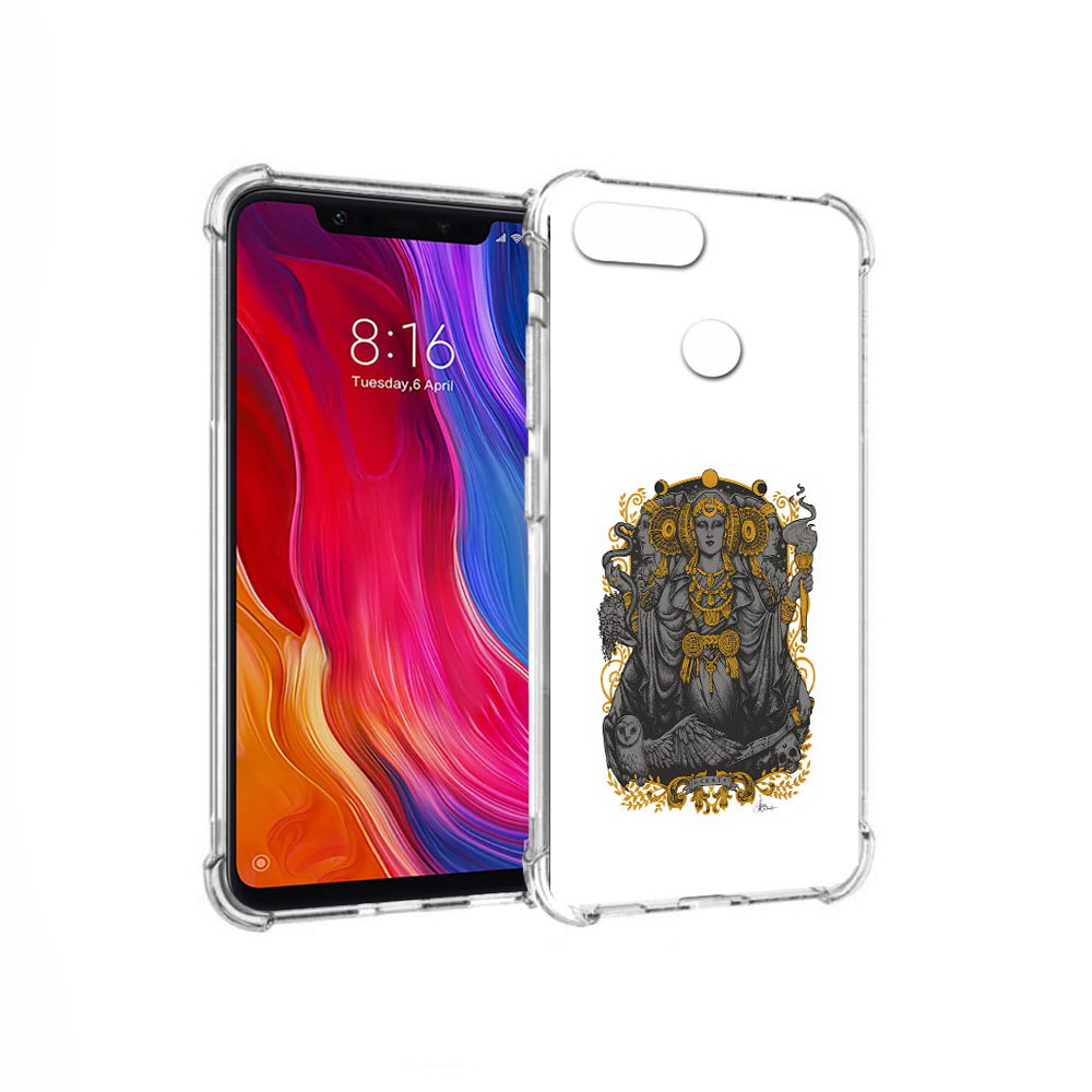 

Чехол MyPads Tocco для Xiaomi Mi 8 Lite божество с золотыми элементами (PT119514.309.241), Прозрачный, Tocco