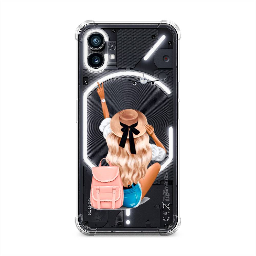 

Чехол Awog на Nothing Phone (1) "Автостопом самолетом", Бежевый;розовый;голубой, 3300151-1