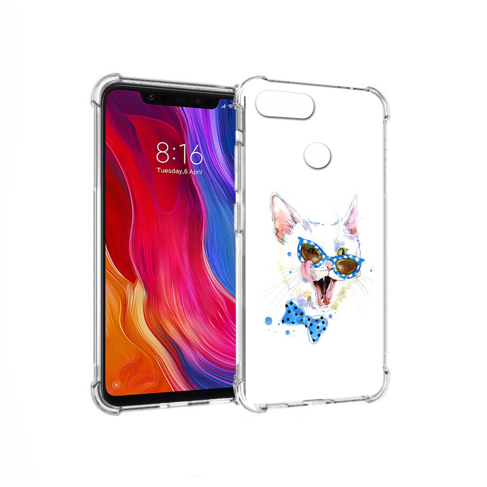 

Чехол MyPads Tocco для Xiaomi Mi 8 Lite белый кот (PT119514.309.229), Прозрачный, Tocco