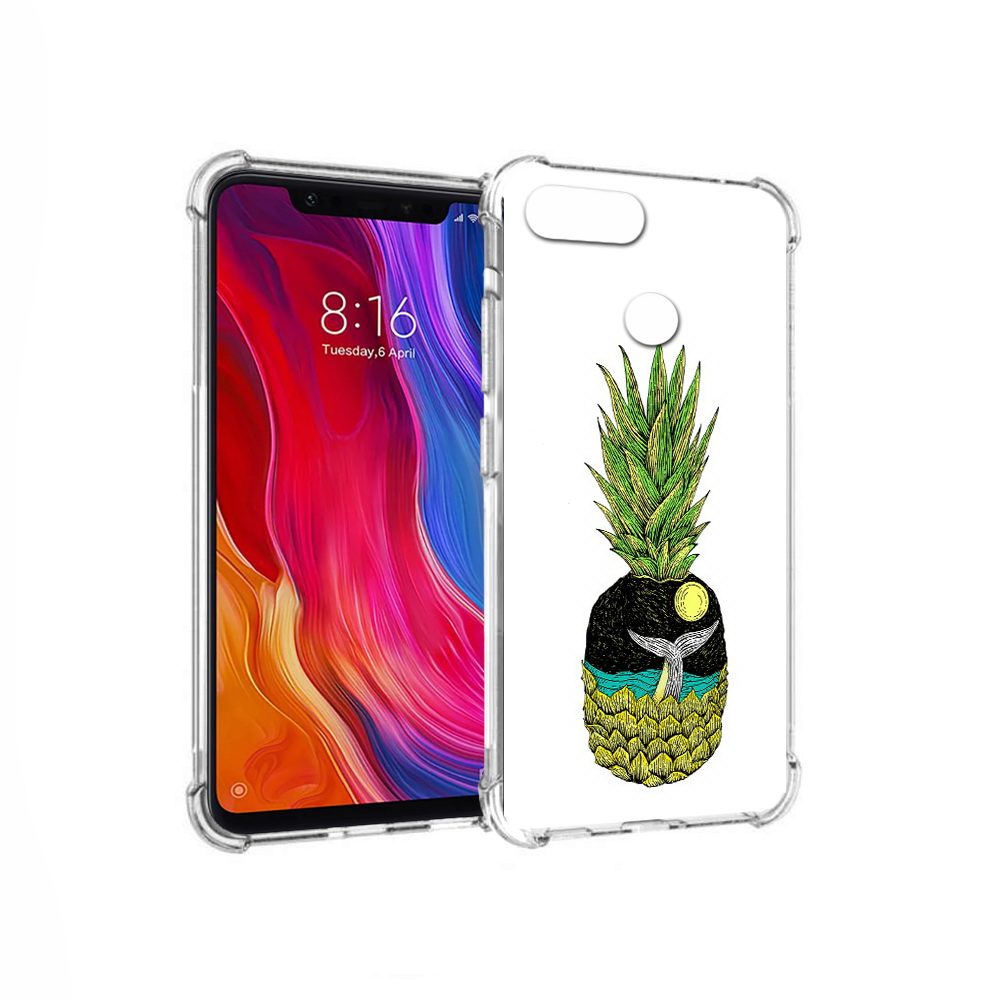 

Чехол MyPads Tocco для Xiaomi Mi 8 Lite ананас с китом (PT119514.309.220), Прозрачный, Tocco