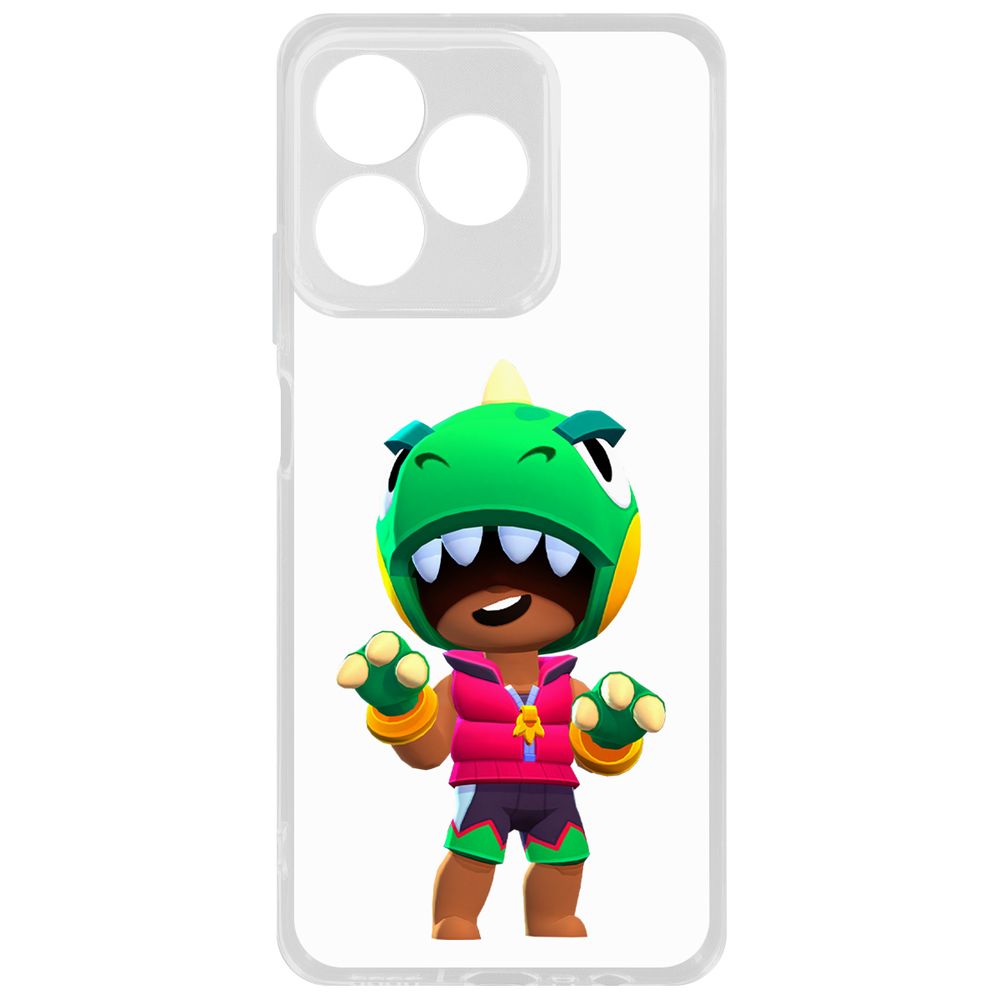 

Чехол-накладка Krutoff Clear Case Brawl Stars-Дино Леон для Realme Note 50, Прозрачный