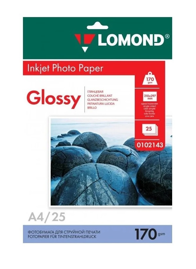 

Бумага Lomond 102143 A4/170г/м2/25л./белый глянцевое для струйной печати
