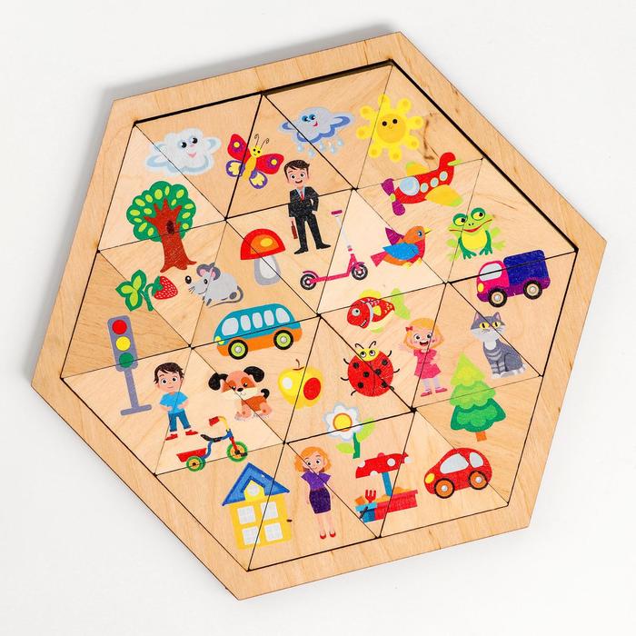 

Пазл Десятое Королевство деревянный Мир вокруг, Занимательные треугольники, Пазлы деревянные