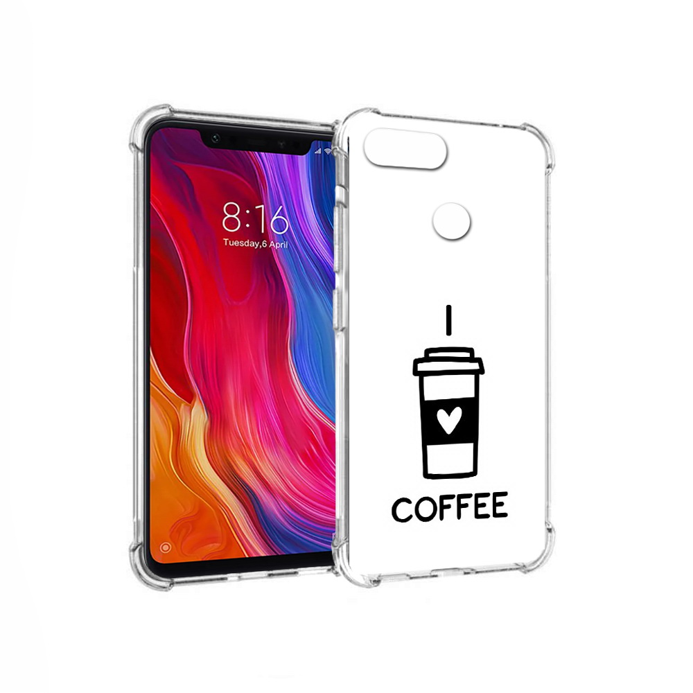 

Чехол MyPads Tocco для Xiaomi Mi 8 Lite Я люблю кофе (PT119514.309.206), Прозрачный, Tocco