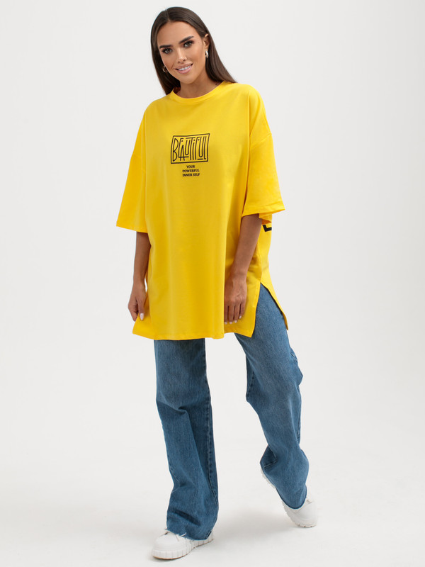 

Футболка женская Little Secret 022001 желтая Oversize, 022001