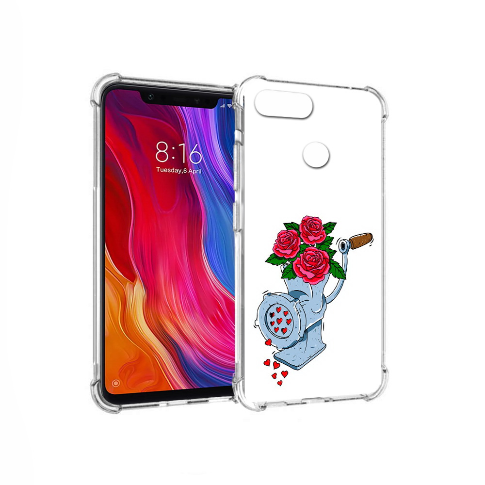 

Чехол MyPads Tocco для Xiaomi Mi 8 Lite Цветочные сердца (PT119514.309.199), Прозрачный, Tocco