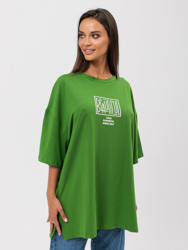 

Футболка женская Little Secret 022001 зеленая Oversize, 022001