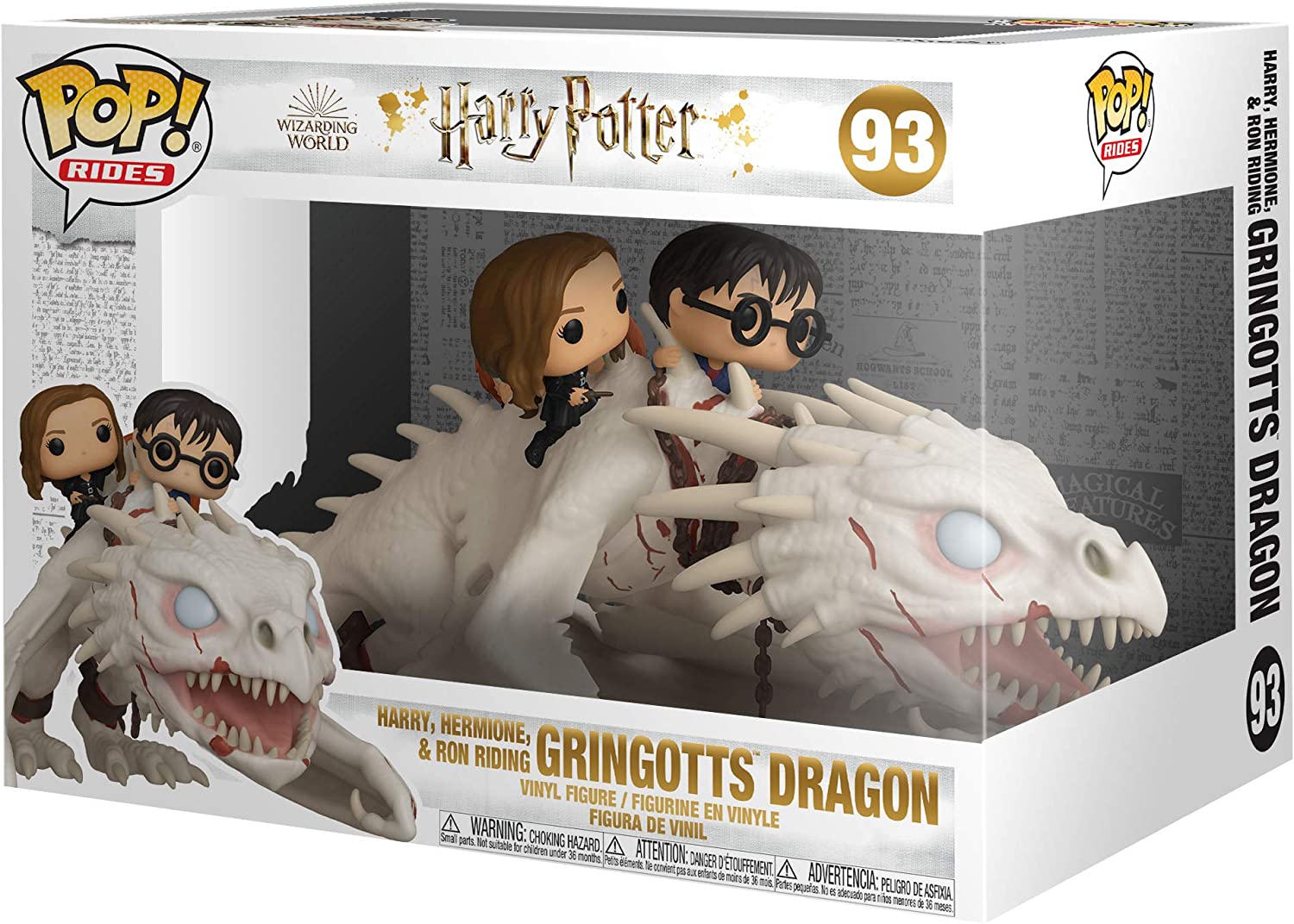 фото Фигурка funko harry potter - pop! rides - harry, hermione; ron gringotts dragon 50815