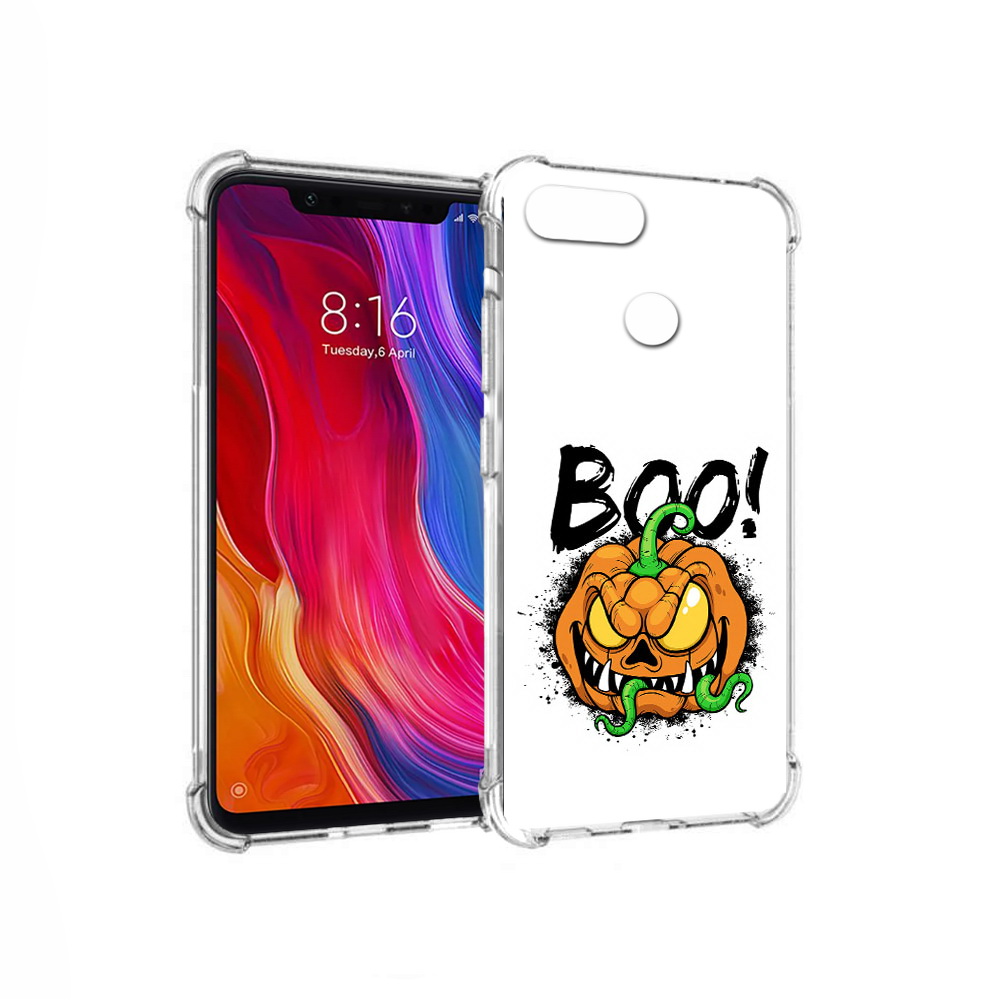 

Чехол MyPads Tocco для Xiaomi Mi 8 Lite Хэллоуин бу (PT119514.309.193), Прозрачный, Tocco