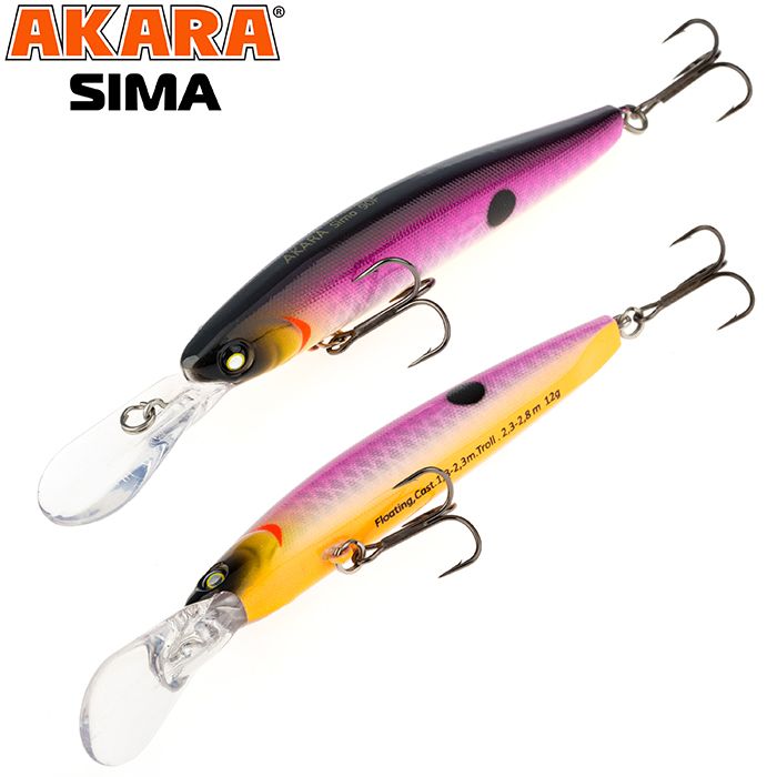 

Воблер Akara Sima 90F 12 гр 3/7 oz 3,5 in A62, Разноцветный, Sima