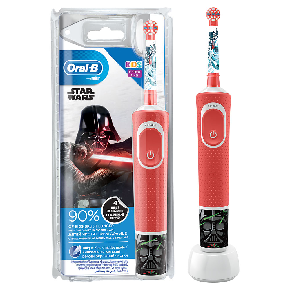 Детская зубная электрическая щетка Oral-B Vitality Kids Star Wars D100.413.2K, красный