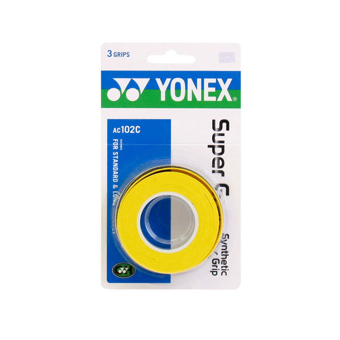 

Обмотка для ручки ракетки Yonex Overgrip AC102C х3, Yellow, Желтый, Overgrip AC102C х3