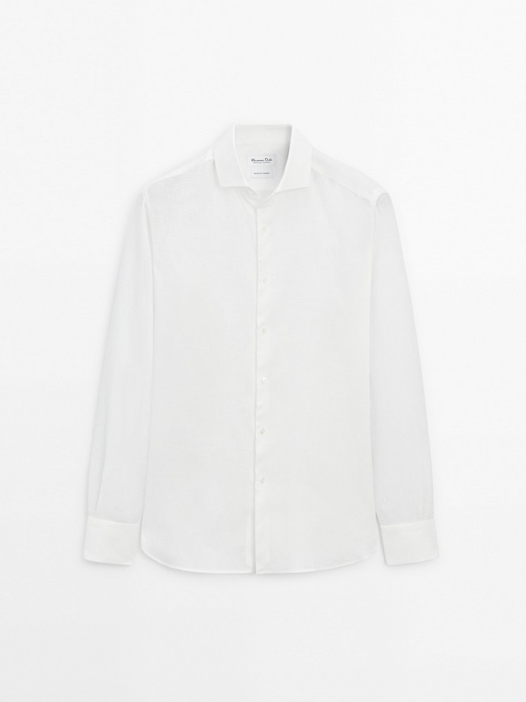 

рубашка мужская Massimo Dutti 0158/194-I2024 белая M, Белый, 0158/194-I2024