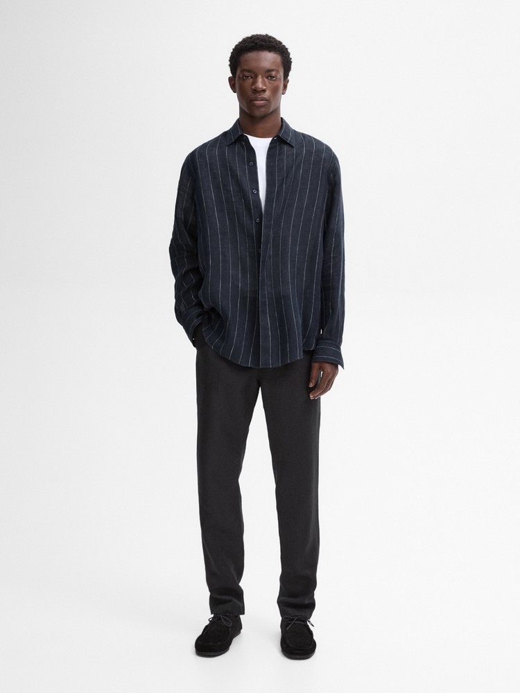 

рубашка мужская Massimo Dutti 0141/732-I2024 синяя XL, Синий, 0141/732-I2024