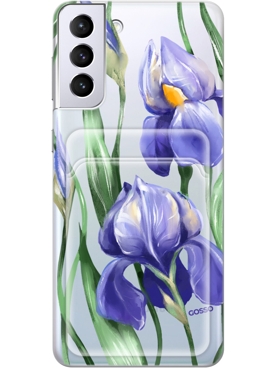 

Силиконовый чехол на Samsung Galaxy S21+ с рисунком "Amazing Irises" прозрачный, Прозрачный;белый;синий, 20012054