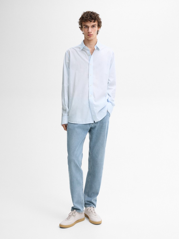 

рубашка мужская Massimo Dutti 0107/383-I2024 голубая M, Голубой, 0107/383-I2024