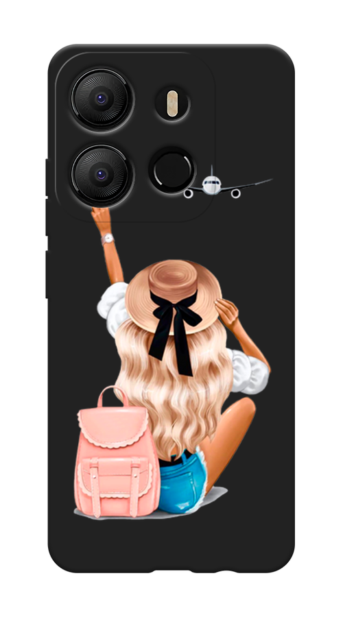 

Чехол Awog на Tecno Pop 7 "Автостопом самолетом", Бежевый;белый, 303852-1