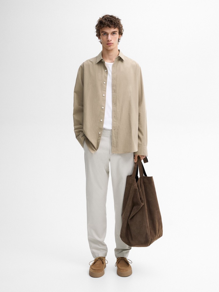 

рубашка мужская Massimo Dutti 0104/380-I2024 бежевая S, Бежевый, 0104/380-I2024