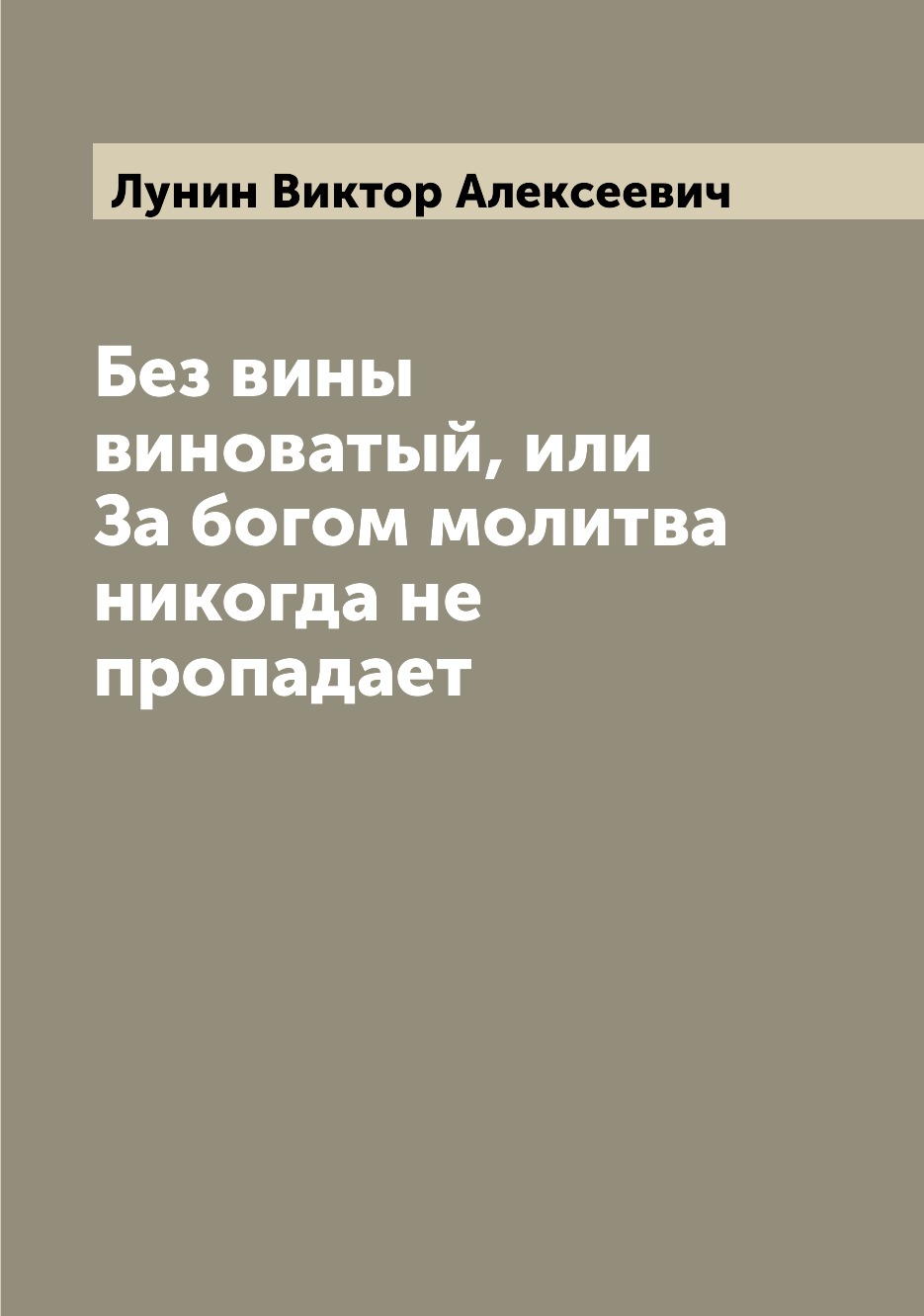 

Книга Без вины виноватый, или За богом молитва никогда не пропадает