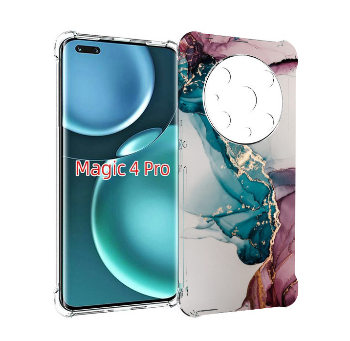 

Чехол MyPads фиолетовый синий краски для Honor Magic4 Pro, Прозрачный, Tocco