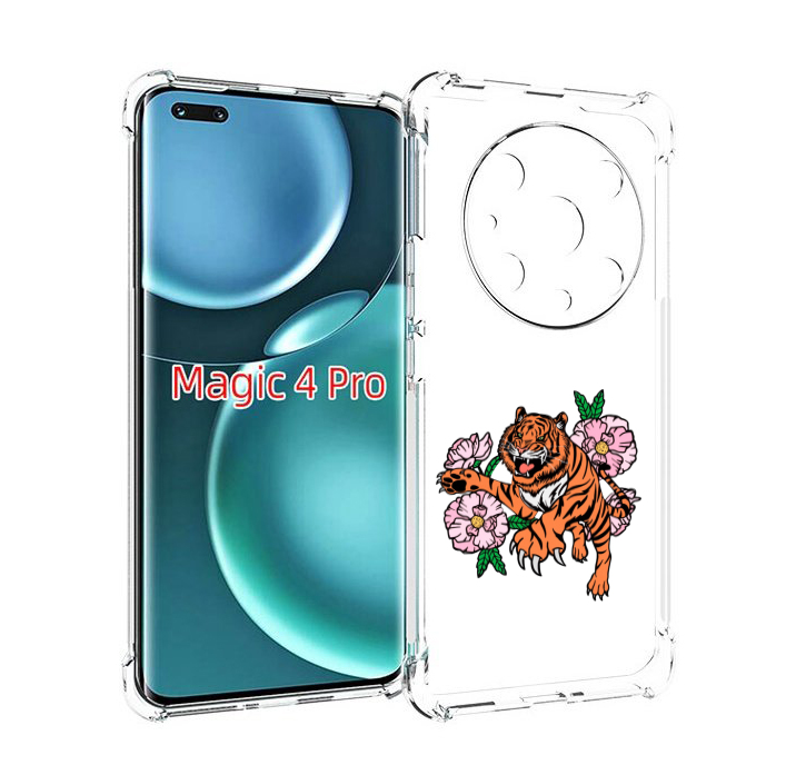 

Чехол MyPads тигры-цветочные для Honor Magic4 Pro, Прозрачный, Tocco