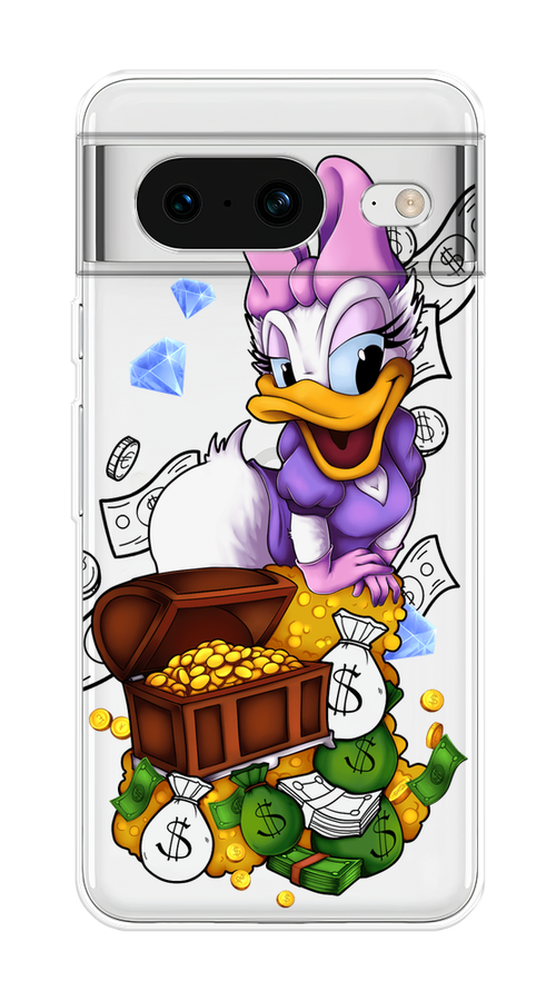 

Чехол на Google Pixel 8 "Rich Daisy Duck", Коричневый;белый;фиолетовый, 271550-6