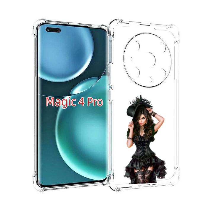 

Чехол MyPads стройная-девушка-в-черном-платье для Honor Magic4 Pro, Прозрачный, Tocco