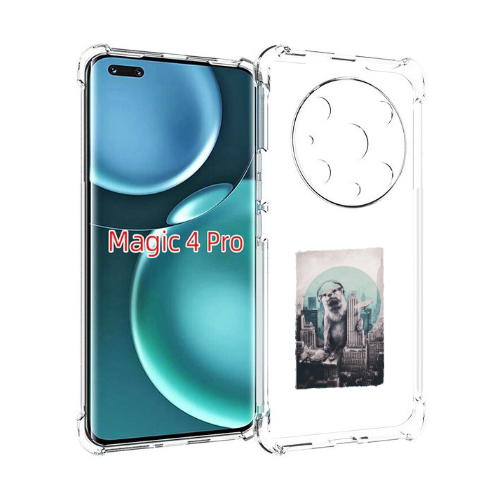 

Чехол MyPads выдра в городе для Honor Magic4 Pro, Прозрачный, Tocco