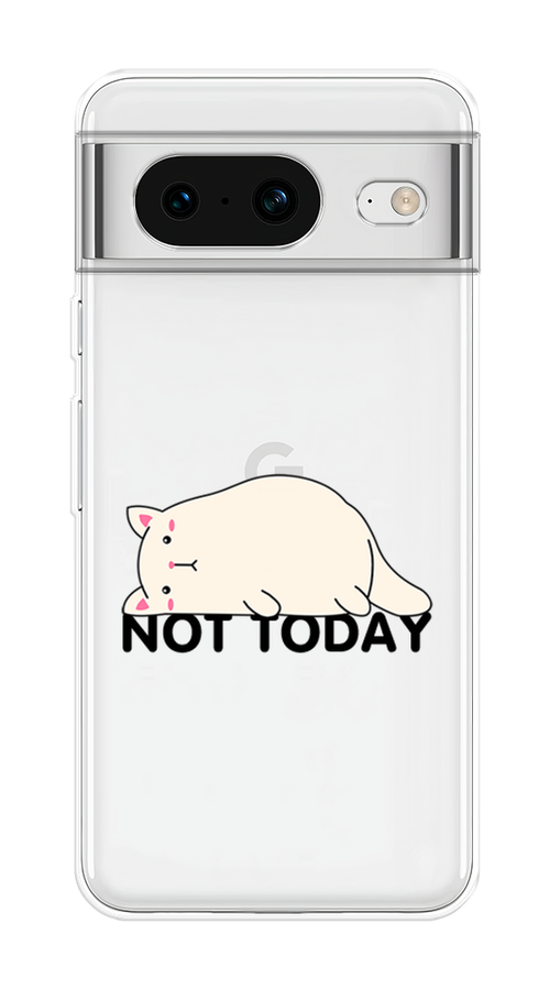 

Чехол на Google Pixel 8 "Cat not today", Белый;розовый;черный, 271550-1